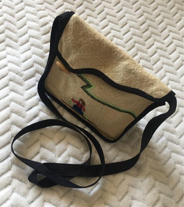 Torebka tekstylna z włókien naruralnych z motywem andyjskim