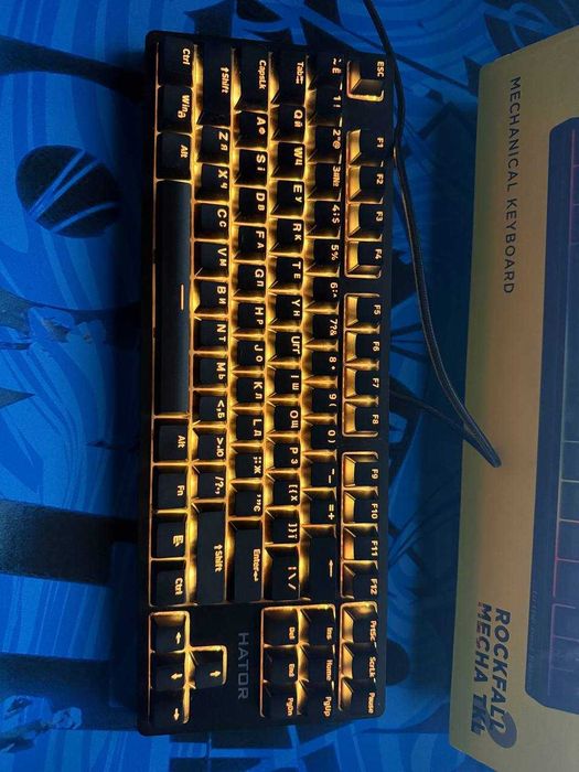 Клавіатура дротова ігрова Hator Rockfall 2 Mecha TKL Orange USB Black