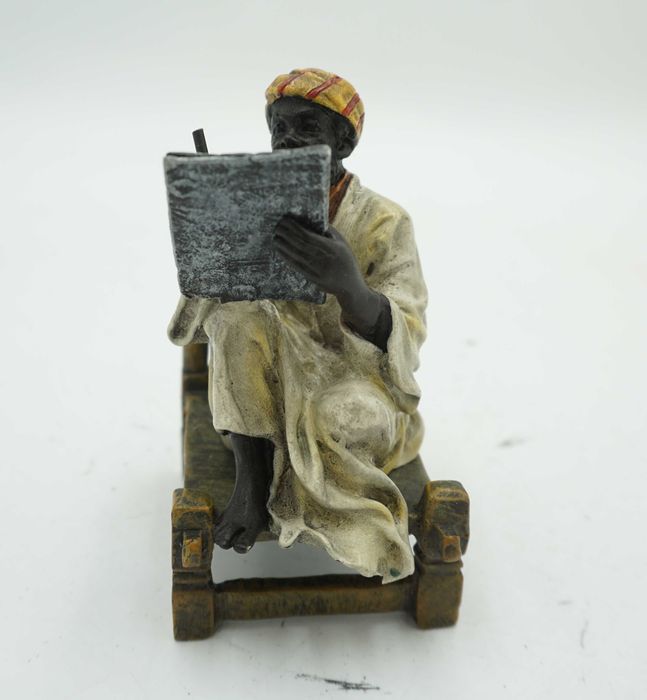 FIGURA Z BRĄZU arab z księgą nauczyciel poeta