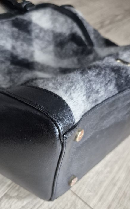 Torebka ze skóry i wełny Tous glamour zara na ramię