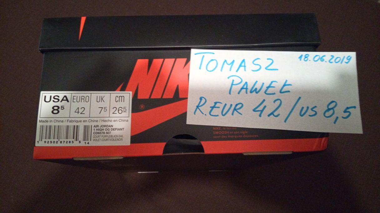 Nike Jordan 1 Retro High OG Defiant SB LA to Chicago r. 42 CD6578,-507