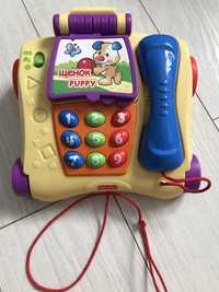 Музыкальный телефон, каталка, развивающая игрушка Fisher Price, Фишер