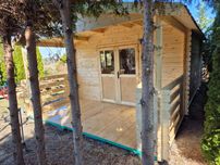 Od RĘKI masywny DREWNIANY domek letniskowy+TARAS*6mx4m*24 m2*ściany 34
