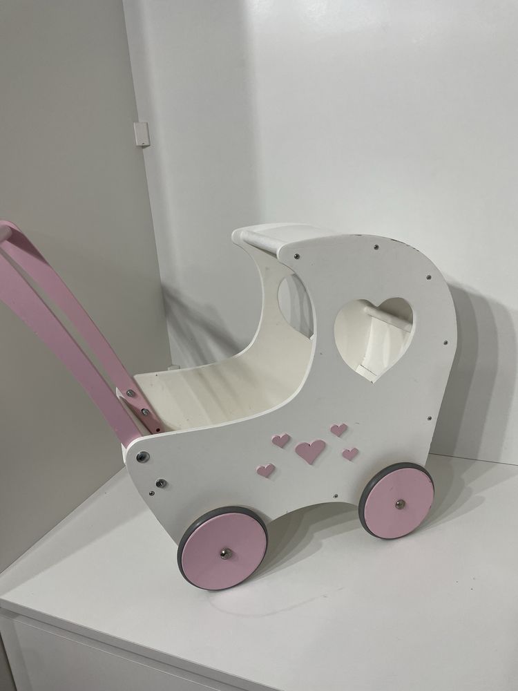 Drewniany wózek dla lalek, Handmade