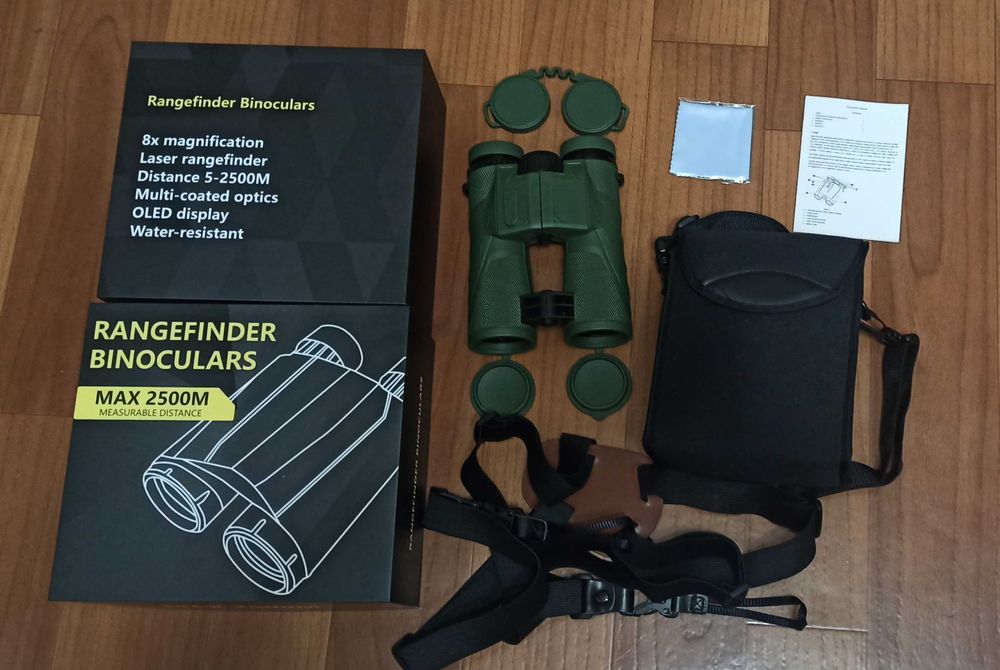 Бінокль 8х42 з дальноміром лазерним на 2500м. Реально вимірює. Новий !