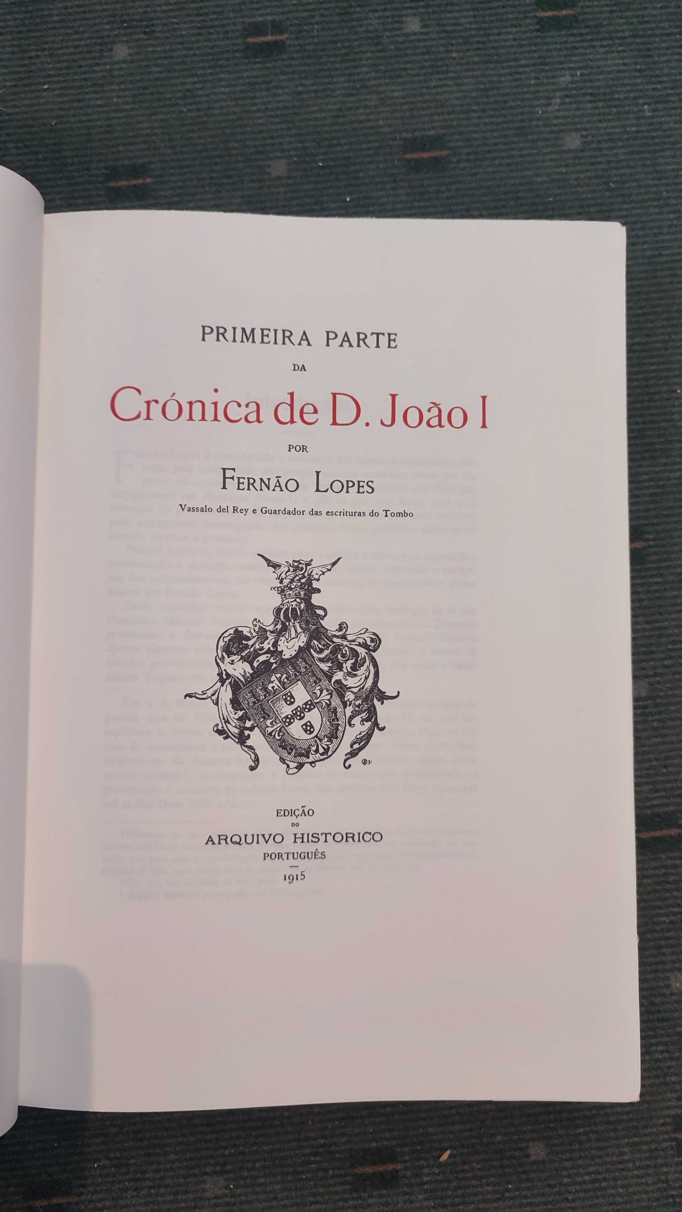 Crónica Del Rei Dom João I da boa memória por Fernão Lopes 1ª parte