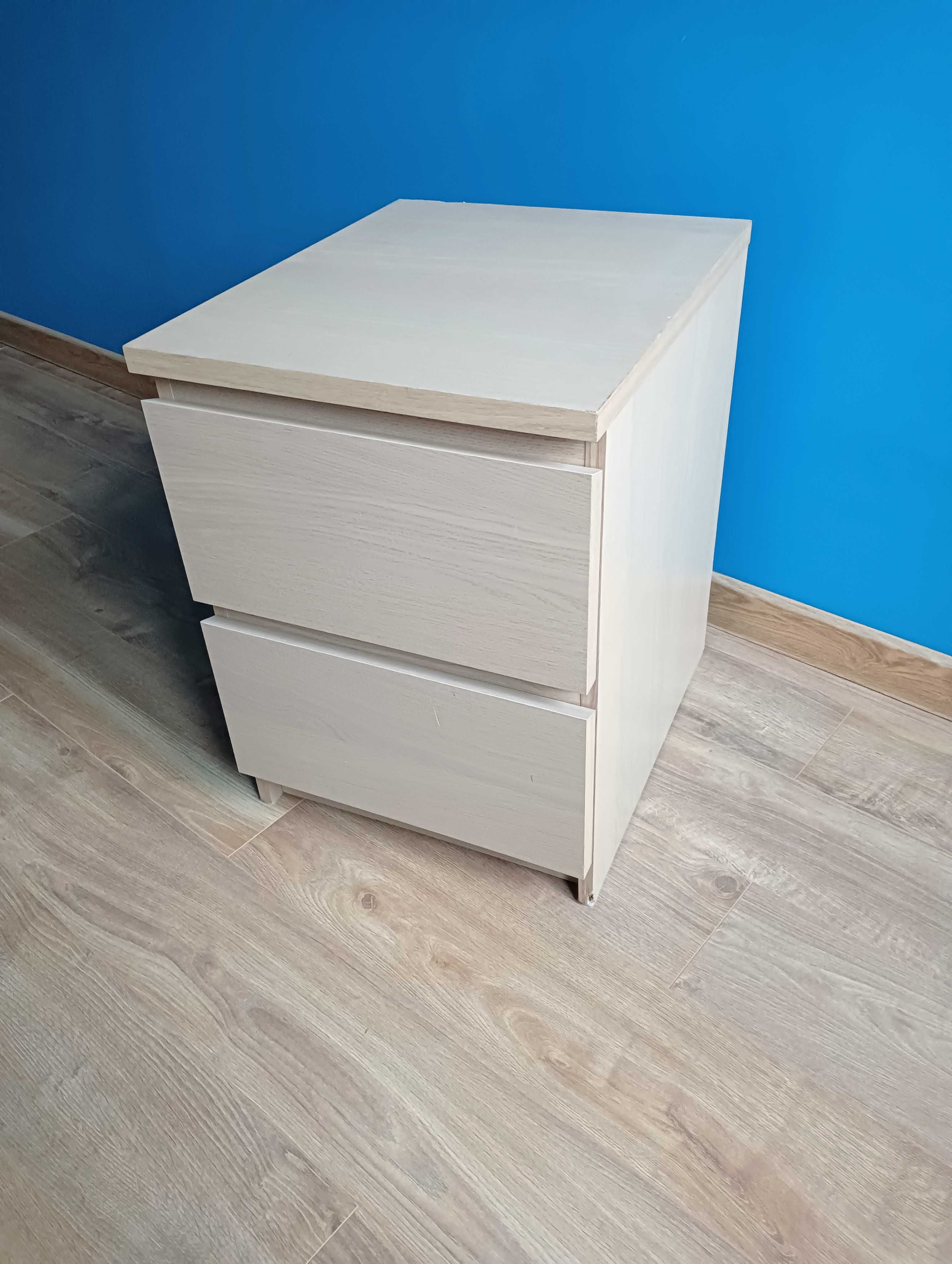 Mała komoda/ szafka nocna IKEA, 2 szuflady, okleina dębowa, 40x55 cm