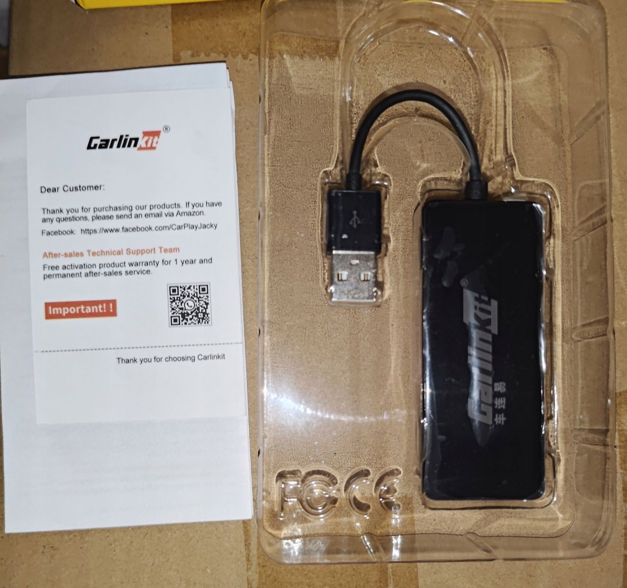 Bezprzewodowy adapter Carlinkit Apple Carplay/Android Auto (czarny)