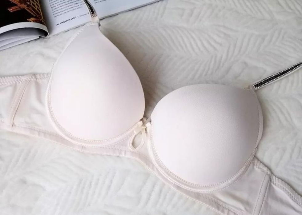 Ліф базовий бежевий зі камінцями на шлейках