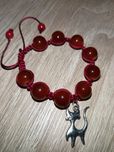 Bransoletka Shamballa czerwona charms