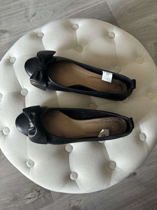Baleriny skórzane czarne WOJAS rozm. 40