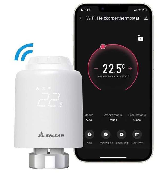 Inteligentny termostat grzejnikowy Wifi Salcar TRV603