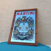 Grande quadro antigo espelhado publicitário da Martini Vermouth - vint