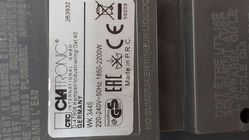 Чайник електричний CLATRONIC  електрочайник CLATRONIC 1,7 л