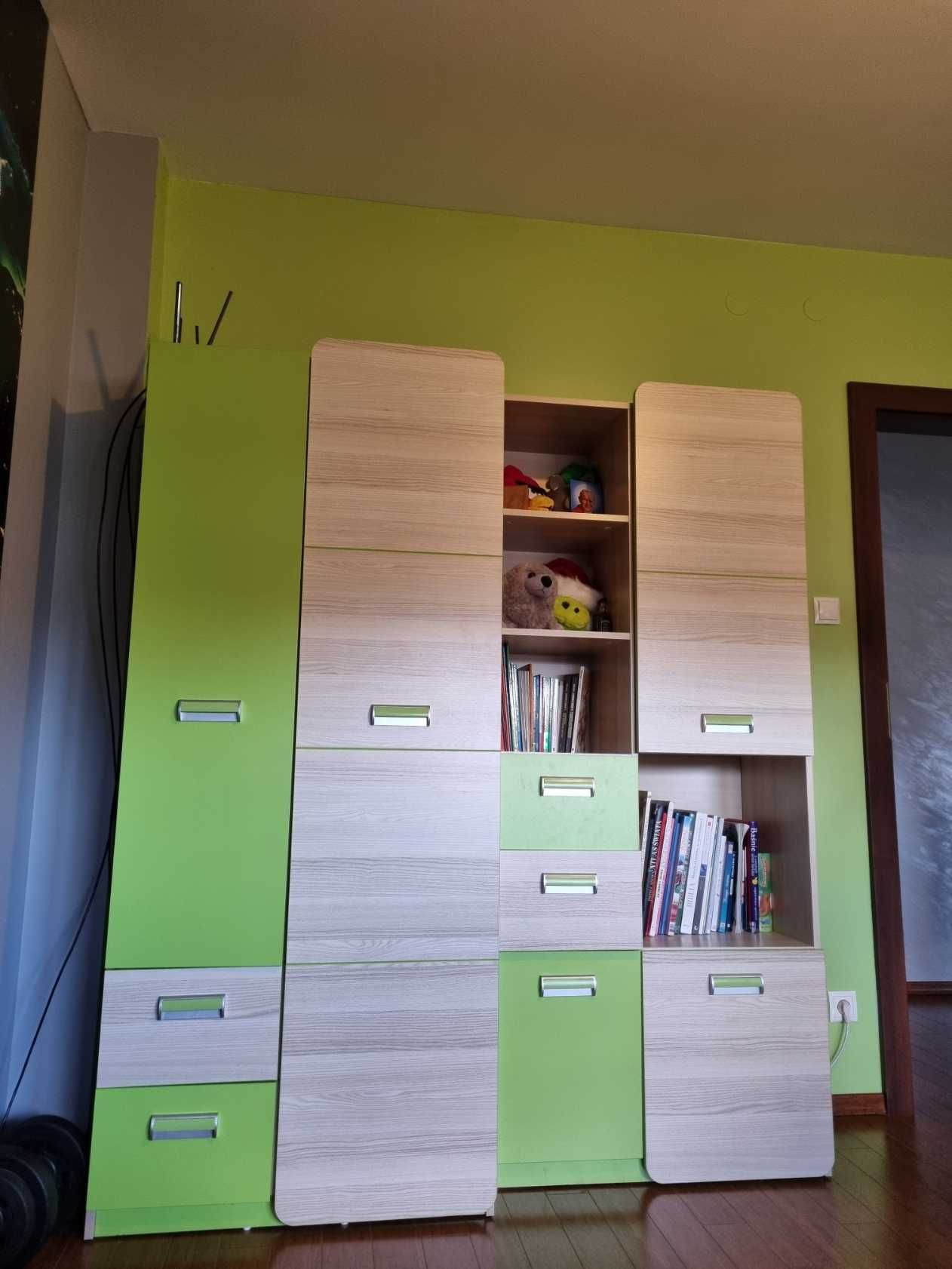 Komplet mebli młodzieżowych Lorento , dziecięcych jesion- zieleń