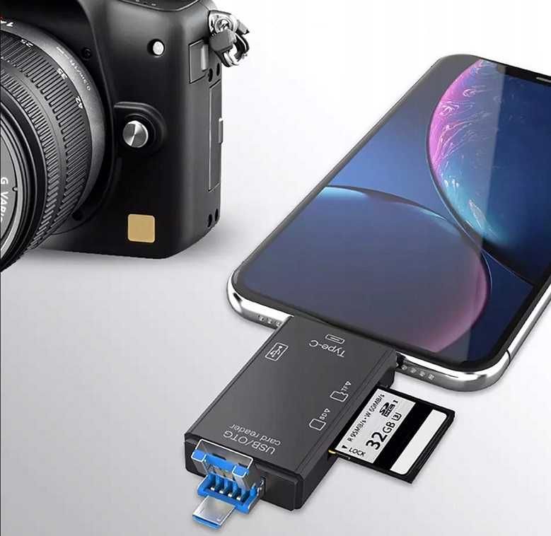 Multi Czytnik kart pamięci 5w1 USB C Pendrive OTG *VideoPlay Wejherowo