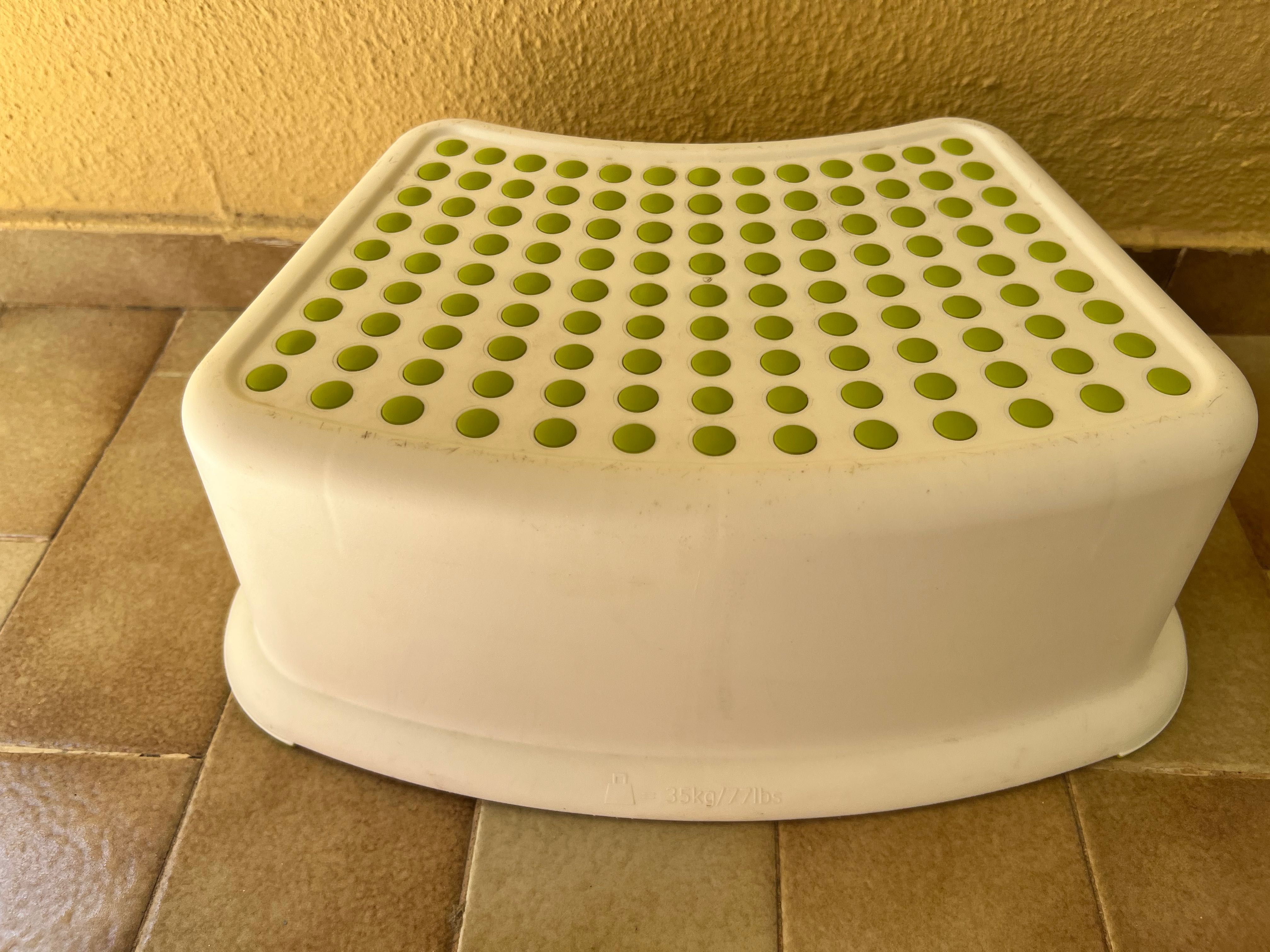 Banco p/criança, branco/verde