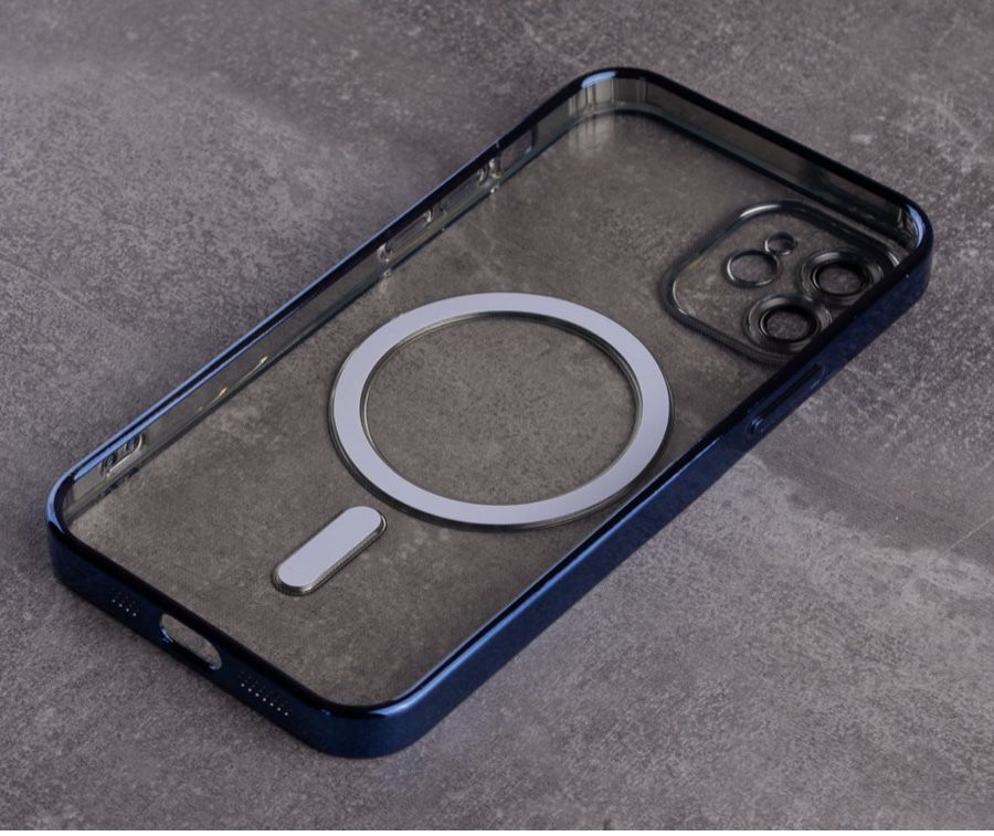 Силиконовый чехол SHINING with MagSafe для iPhone 12 синий