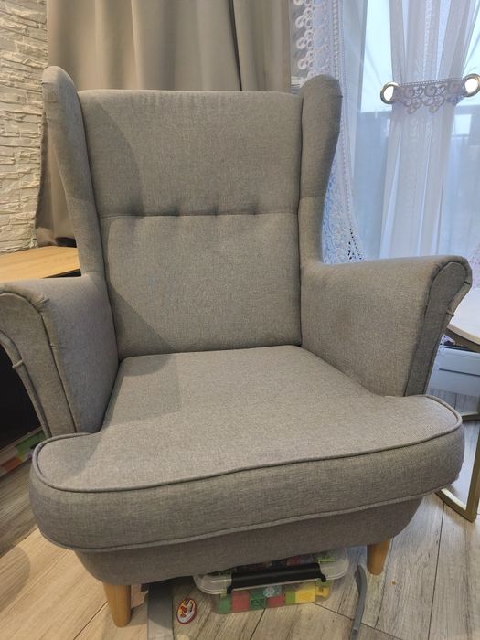 Fotel uszak szary