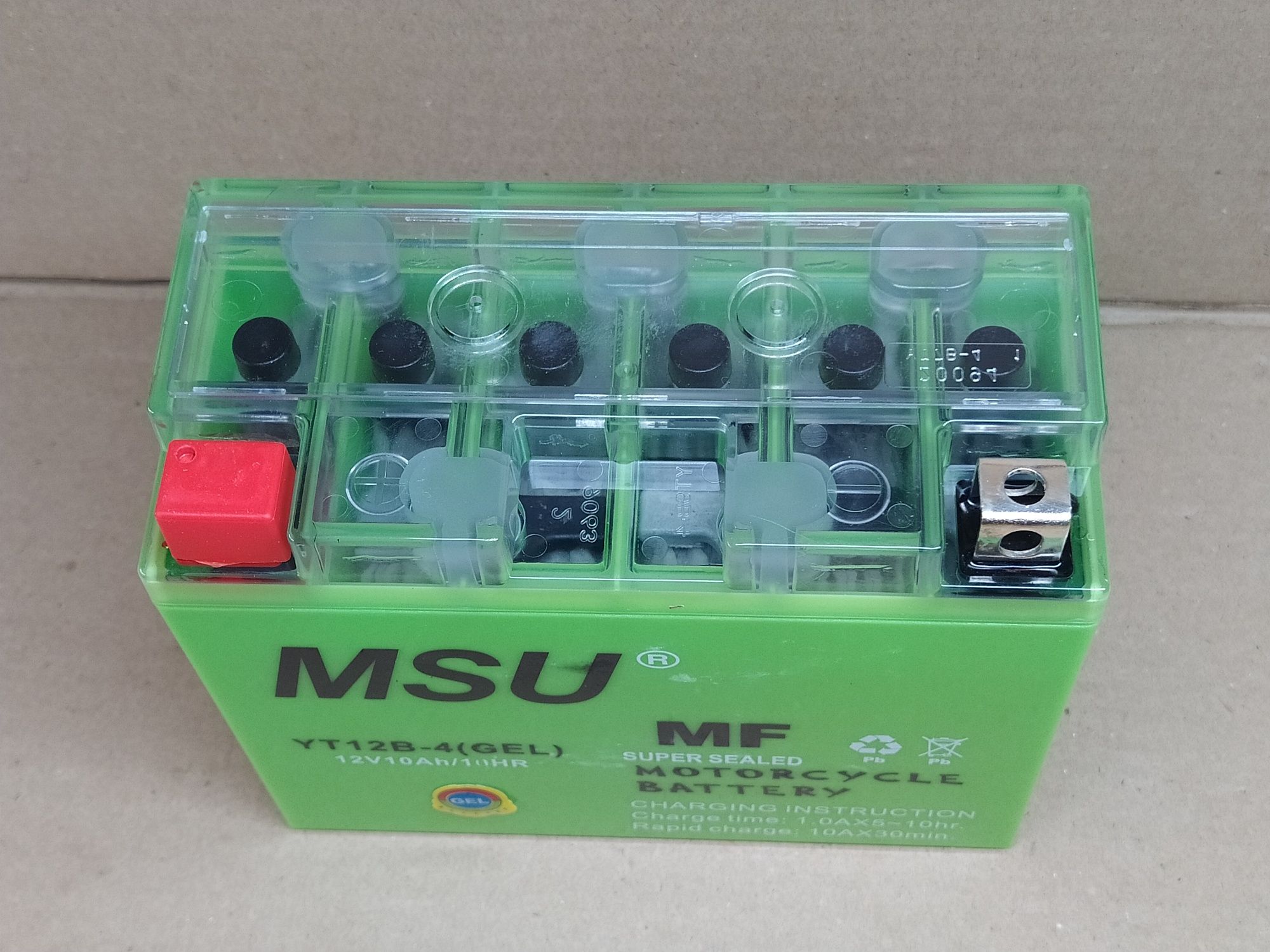 Аккумулятор мото АКБ GEL 12V 10А L150-W70-H130mm YT12B-4 "MSU"
