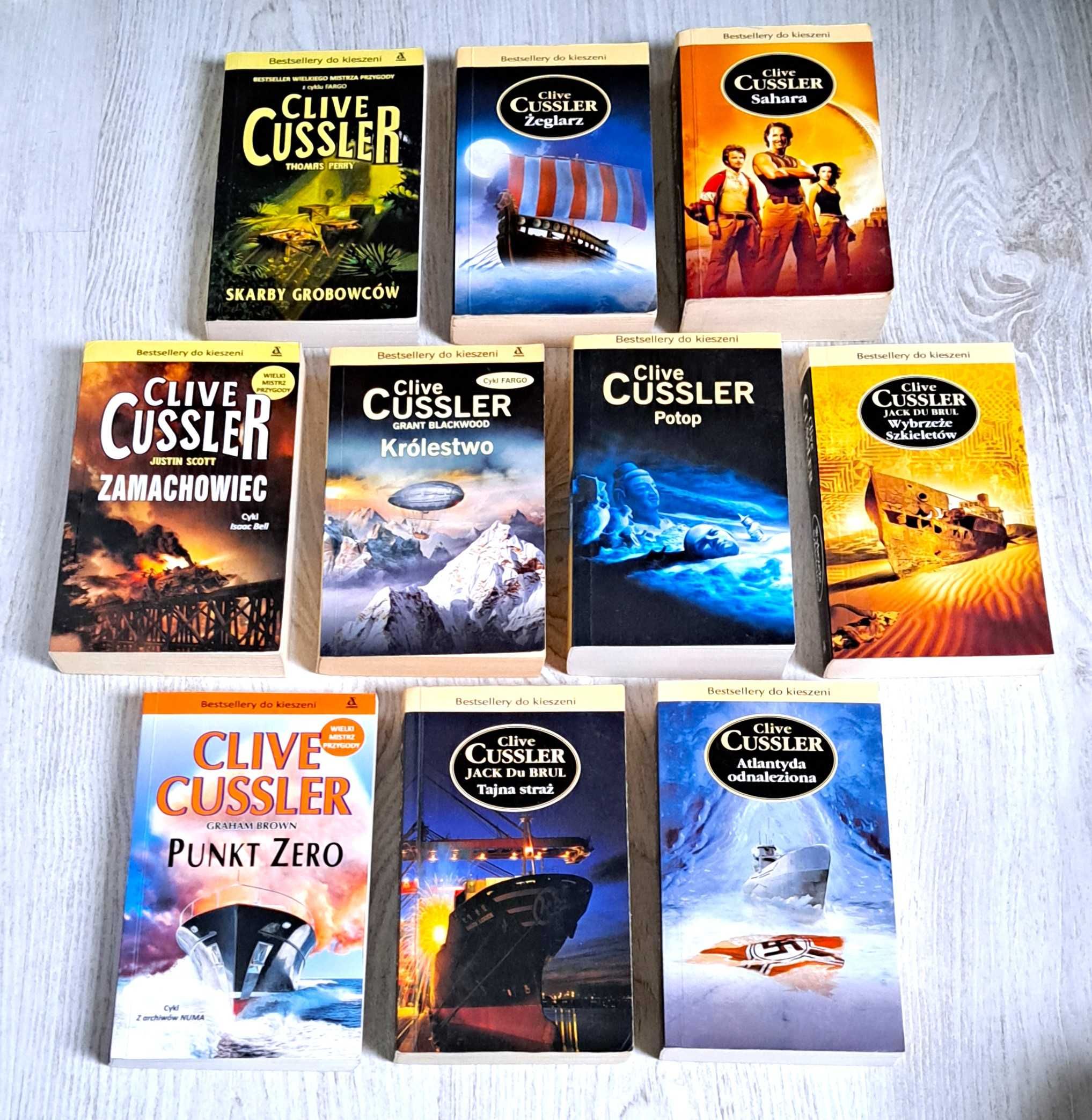 10 Cussler Sahara Wybrzeże Szkieletów Atlantyda Skarby grobowców Potop