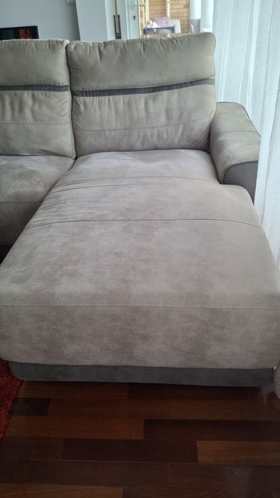 Sofa 3 lugares microfibra elétrico com chaise longue