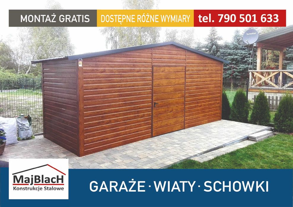 Garaż / Magazyn na Narzędzia Wiatka na Drewno - Narzędzia - Maj-Blach
