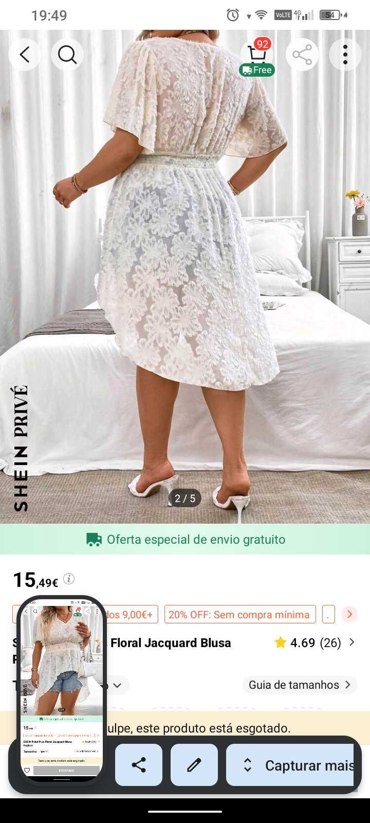 Várias roupas tamanhos grandes