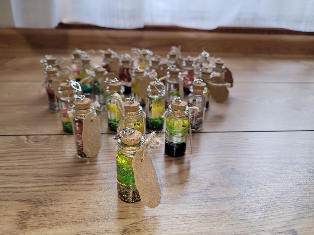 Mini buteleczki dekoracyjne, 10 sztuk upominek podziękowania chrobotek