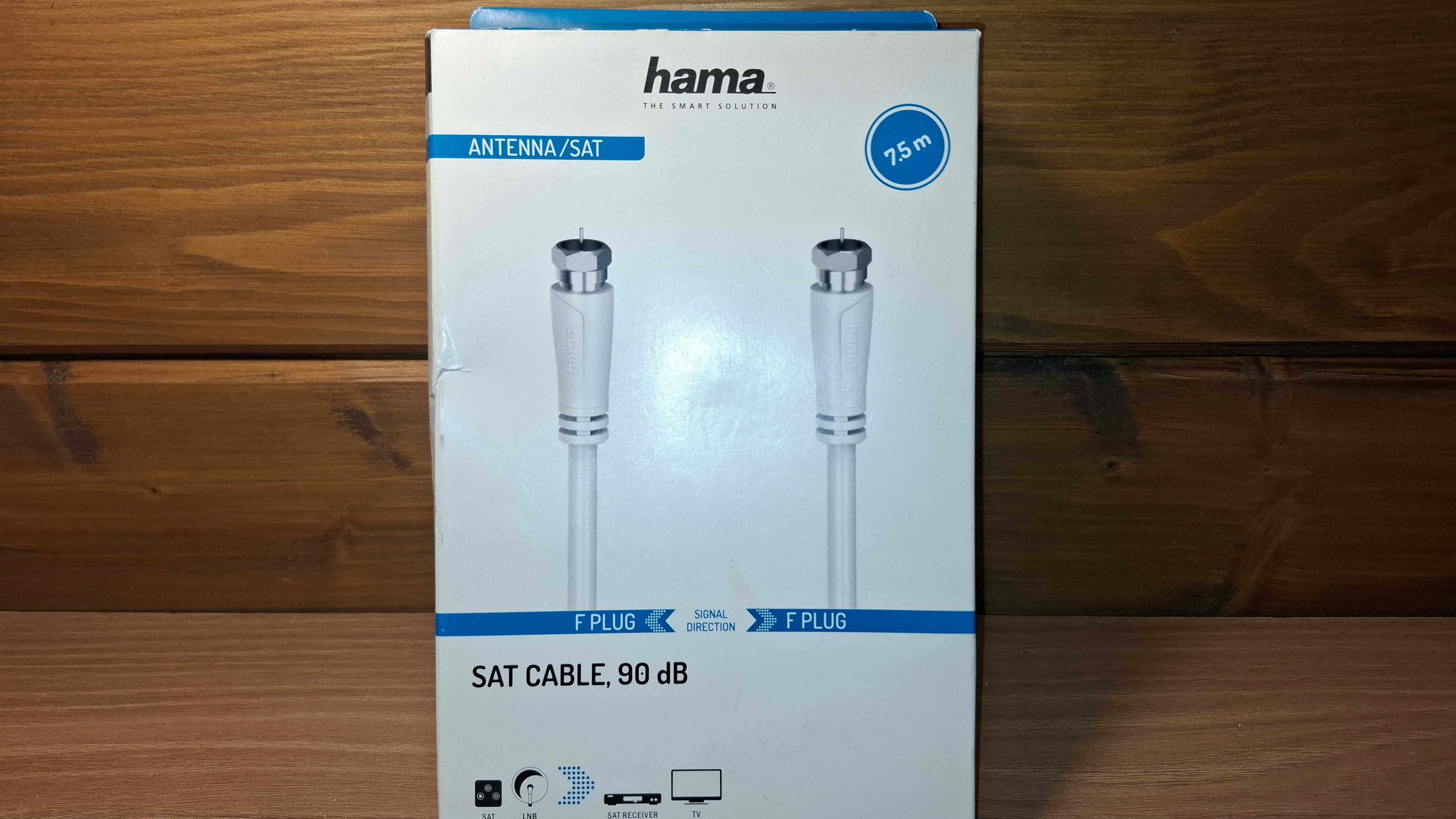 Kabel Antenowy - HAMA - Kabel Koncentryczny - DVB-T2 - 7,5 metra