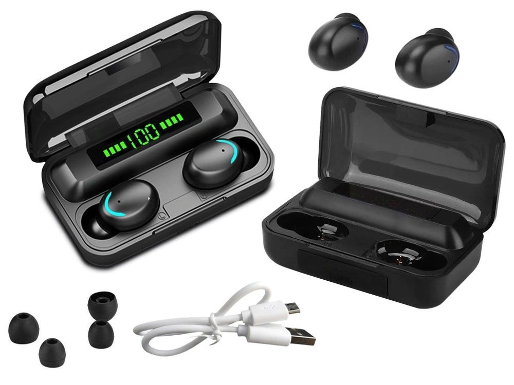 Słuchawki bezprzewodowe Bluetooth z wyświetlaczem + powerbank