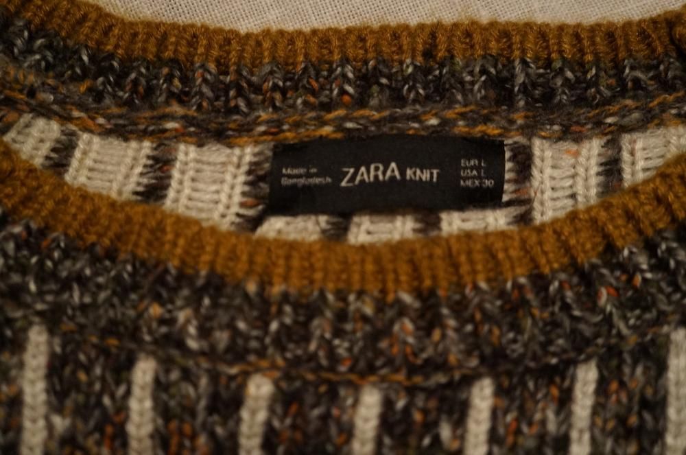 ZARA KNIT SWETER z wełny rozm. L