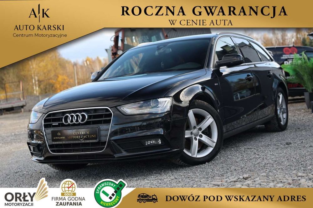 Audi A4 Avant 2.0TDI 177KM QUATTRO* 2x S-Line* Grzane Fotele*Martwe Pole*Parktronic*