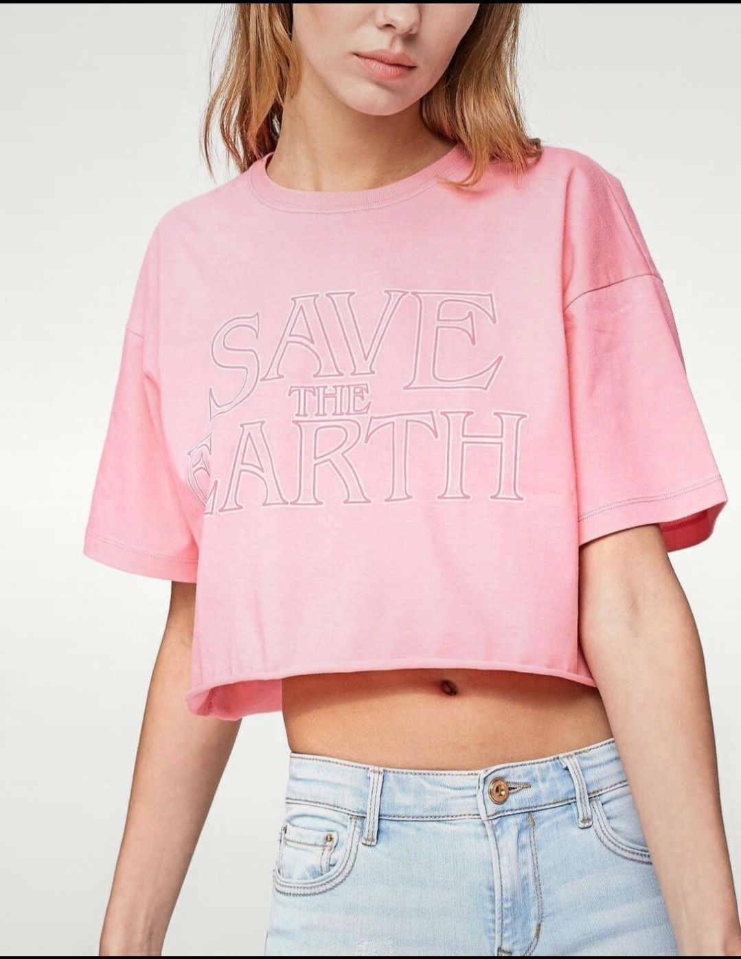 Nowy krótki tshirt crop Stradivarius r. S