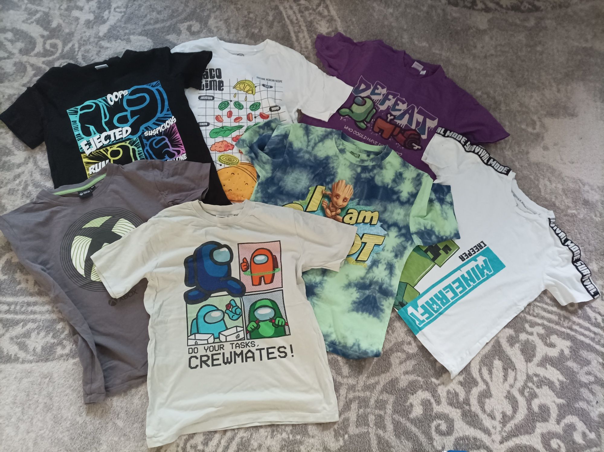 Spodnie, t-shirty chłopięce roz. 152 zestaw wiosna