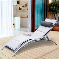 Leżak ogrodowy fotel regulowany z materacem i poduszką
