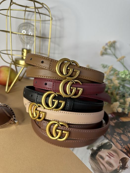 Popularny skórzany pasek w stylu Gucci