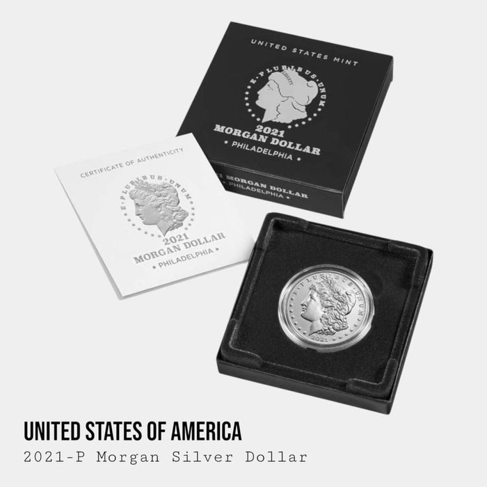 2021 • Срібна монета Морган • Morgan Dollar US Mint • Silver .999 •