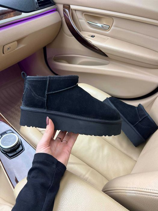 Уггі UGG Ultra Mini Black Platform Угг Преміум (36-41)