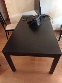 Mesa Extensível Jantar Preta Ikea 175-240cm