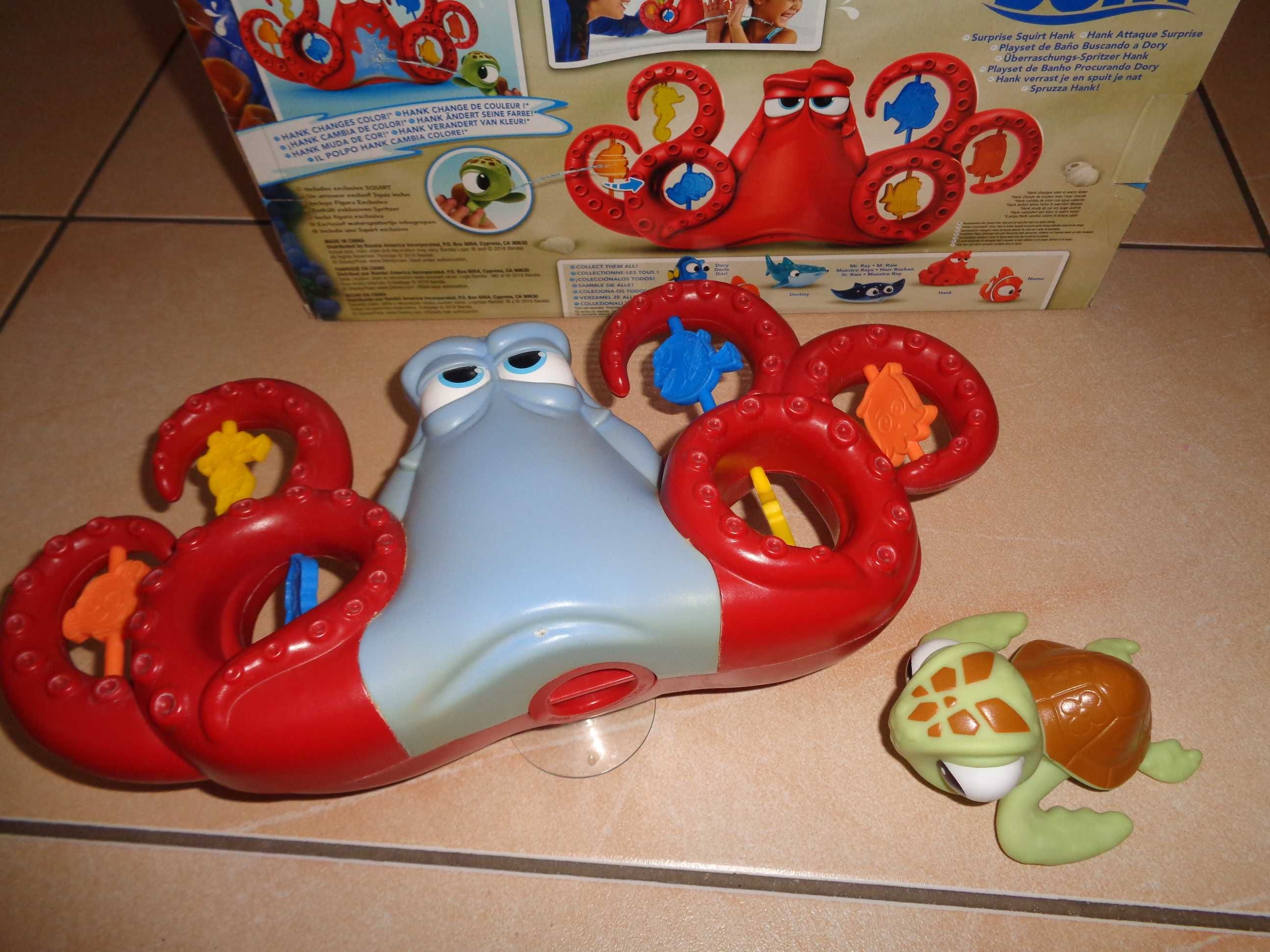 DISNEY Gdzie jest Dory Finding zabawka do kąpieli wody Ośmiornica Hank