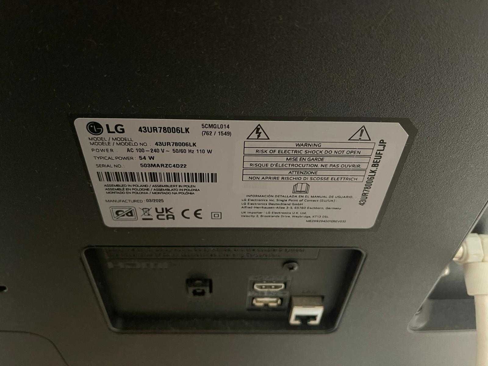 Tv LG Smart 43 novíssima