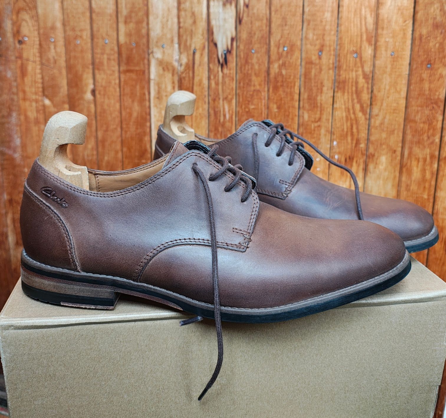 CLARKS Exton Walk Розмір 42 26,5см Туфлі чоловічі Оригінал Шкіра