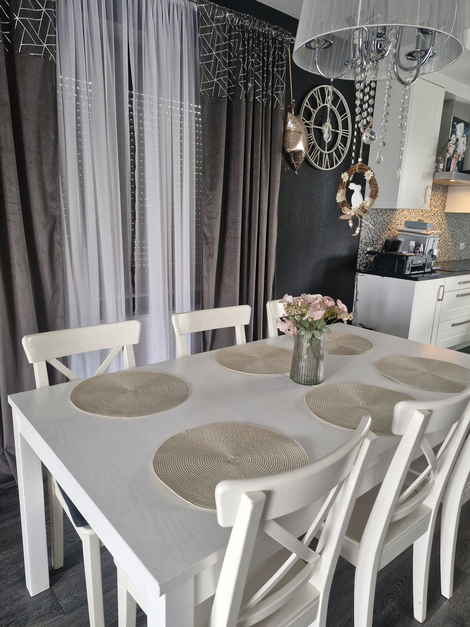 Stół z 6 krzesłami ikea biały