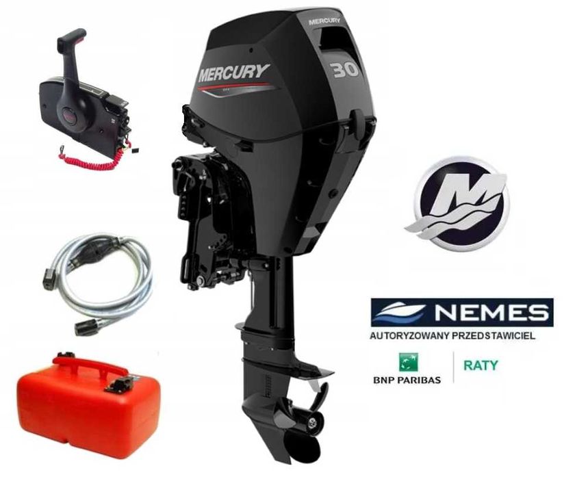 F30 ELPT silnik zaburtowy MERCURY NOWA WERSJA, MANETKA, 67 KG! od ręki