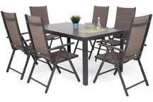 Meble Ogrodowe Aluminiowe Ibiza 150 cm 6+1 Zestaw mebli ogrodowych