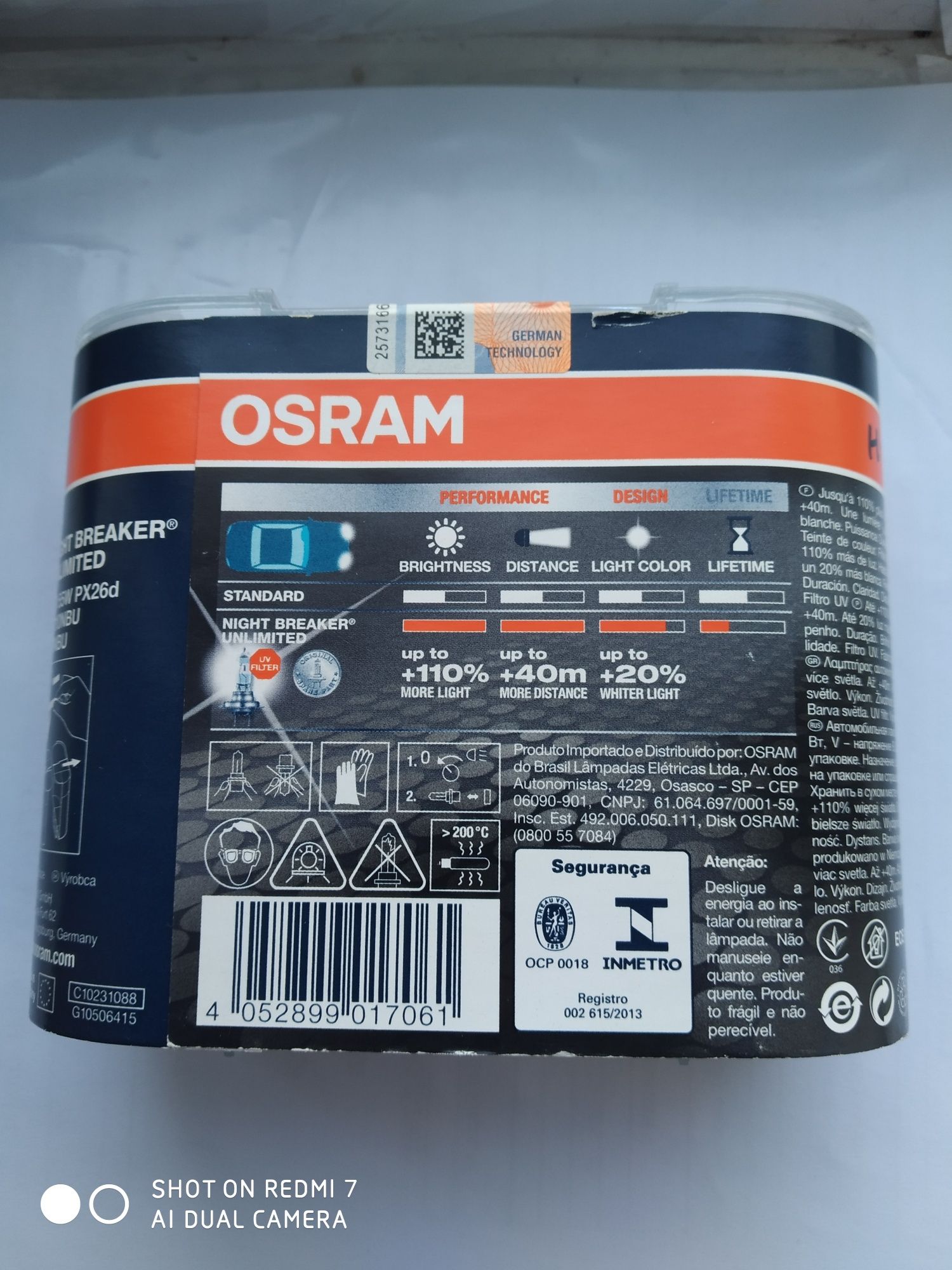 Лампы галогенные Osram H7 12V  55W PX26d 64210NBU