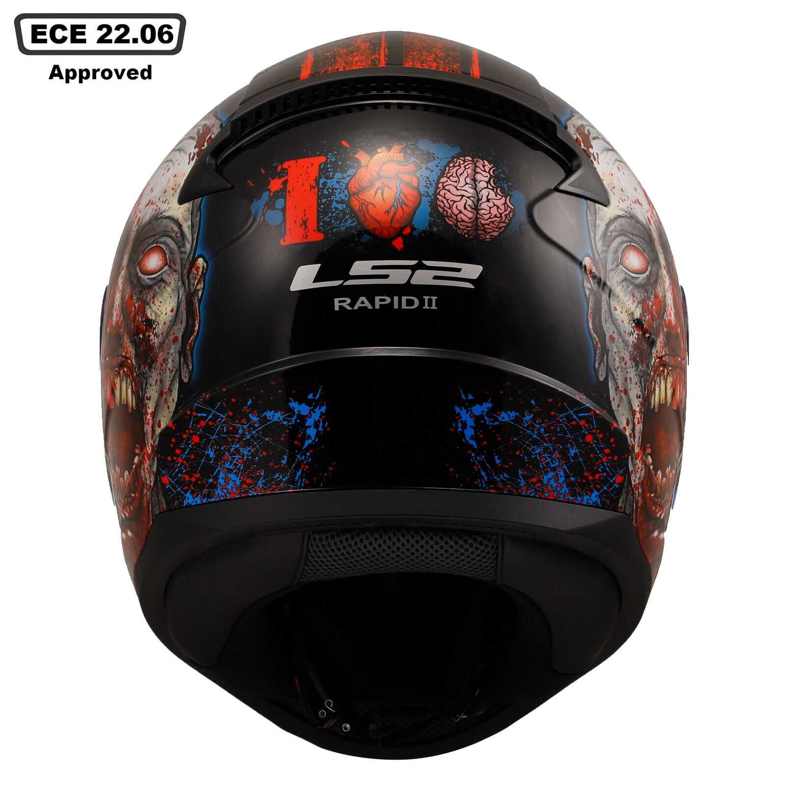 LS2 Kask NOWY Motocyklowy Integralny FF353 RAPID II ZOMBIE Black Red M