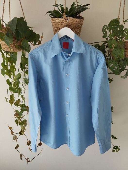 Niebieska, błękitna, koszula męska, 100% bawełna r.M/L s. Olivier