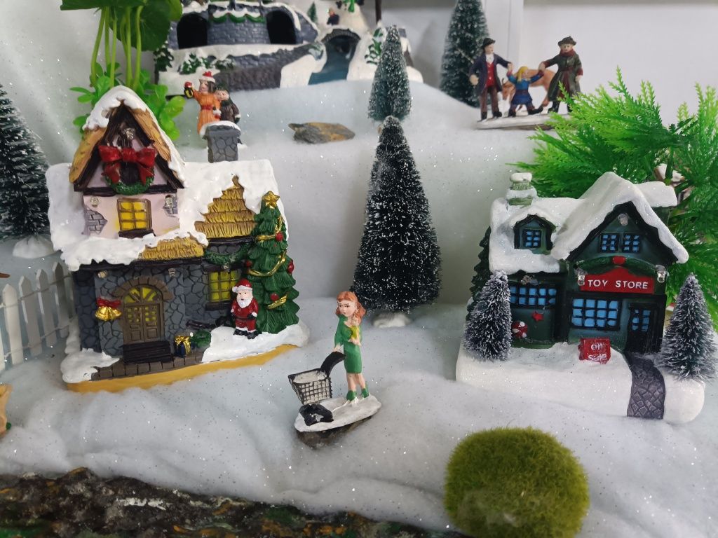 Casa casinha Vila cenário de Natal decoração